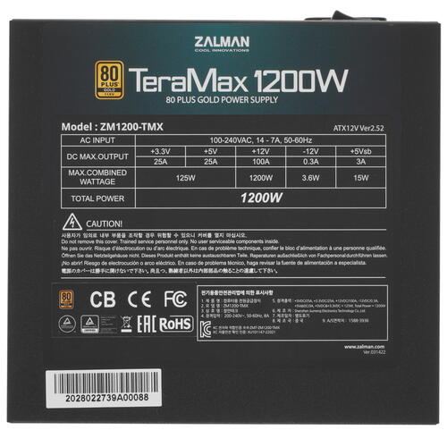 Блок питания ZALMAN ZM1200-TMX [ZM1200-TMX]