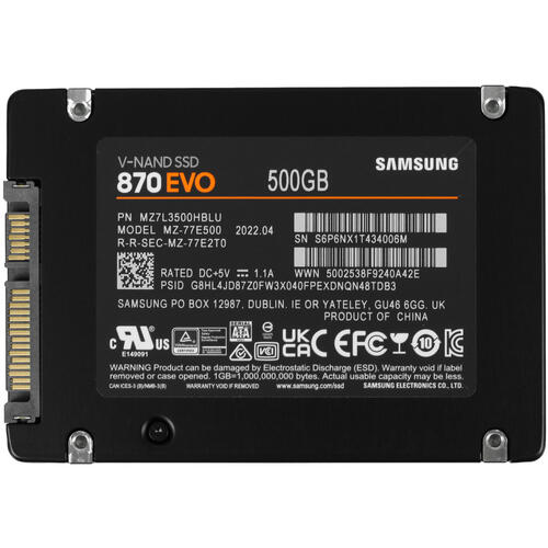 500 ГБ 2.5" SATA накопитель Samsung 870 EVO [MZ-77E500BW]