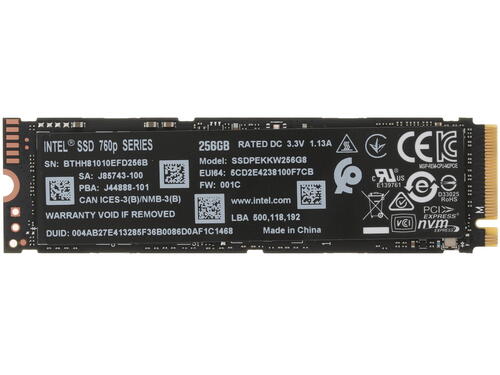 256 ГБ SSD M.2 накопитель Intel 760p Series [SSDPEKKW256G8XT]