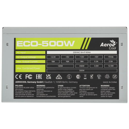 Блок питания AeroCool ECO 500W [ECO-500W]