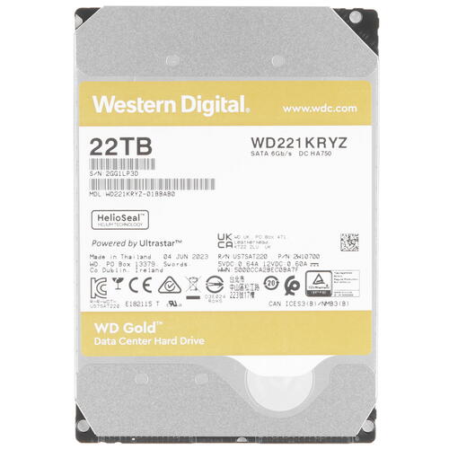 22 ТБ Жесткий диск WD Gold [WD221KRYZ]