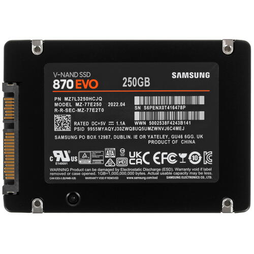 250 ГБ 2.5" SATA накопитель Samsung 870 EVO [MZ-77E250B/EU]