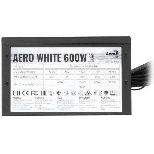 Блок питания AeroCool AERO WHITE 600W [ACPW-AR60AEC.A1]