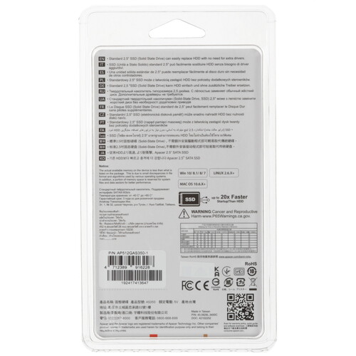 512 ГБ 2.5" SATA накопитель Apacer AS350 PANTHER [AP512GAS350-1]