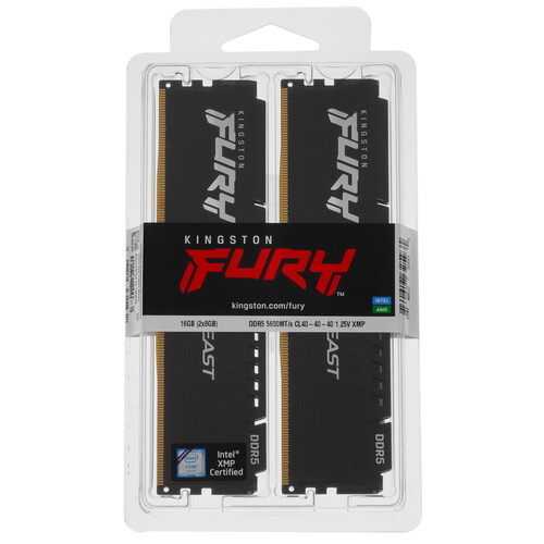 Оперативная память Kingston FURY Beast Black [KF556C40BBK2-16] 16 ГБ